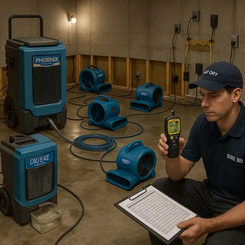 Structural Drying and Dehumidification process in Clinton, IN